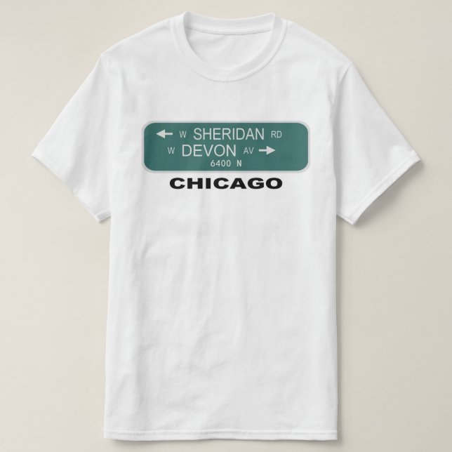 Camiseta Chicago Street Sign; Sheridan & Devon (Frente do Design)