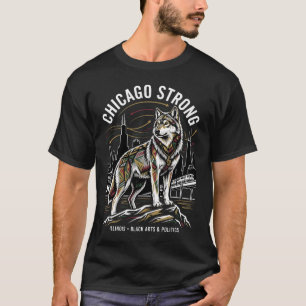 Camiseta Chicago Strong Grey Wolf Grande Migração Herança 