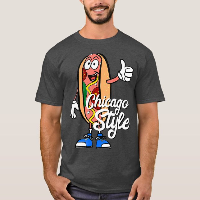Camiseta Chicago Style Hot Dog Papoila design (Frente)