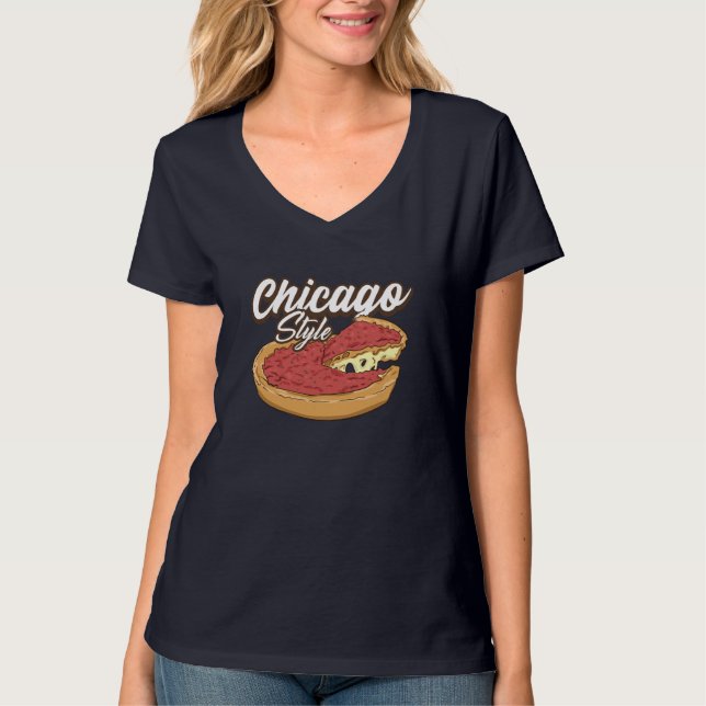 Camiseta Chicago Style Pizza Deep Dish Pizza Thick Crust Fo (Frente)