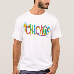 Camiseta Chicago Sun e estrelas escuros