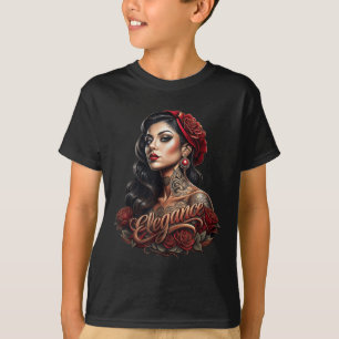Camiseta Chicano Chicana La Raza Barrio Tatuagem Art Death