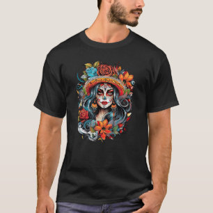 Camiseta Chicano Girl Mexico Flores Bonito 4