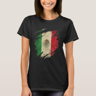 Camiseta Chicano Latino Mexicano Orgulhoso Torn Rasgado Méx