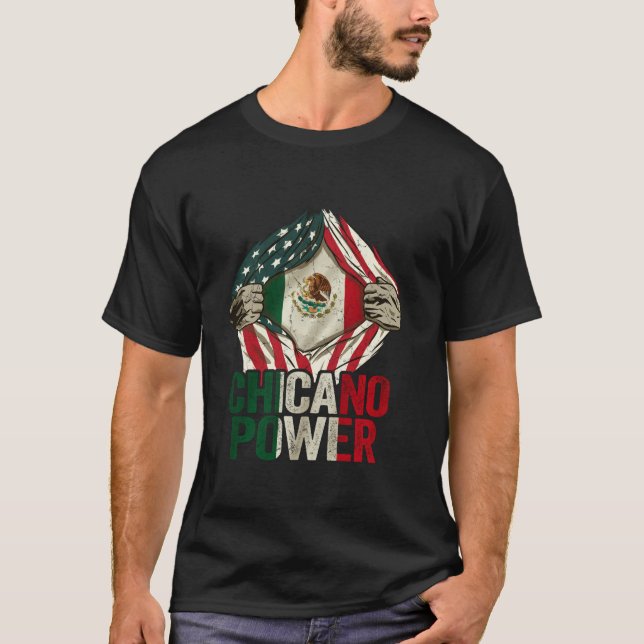 Camiseta Chicano Shirt Funny USA Flag Mexicano Flag Chicano (Frente)