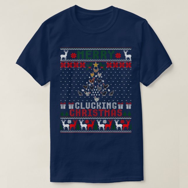 Camiseta Chick Farmer Merry Clucking Christmas Chicken Tree (Frente do Design)