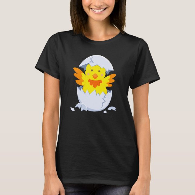 Camiseta Chick hatches out of egg chicken chick with egg sh (Frente)