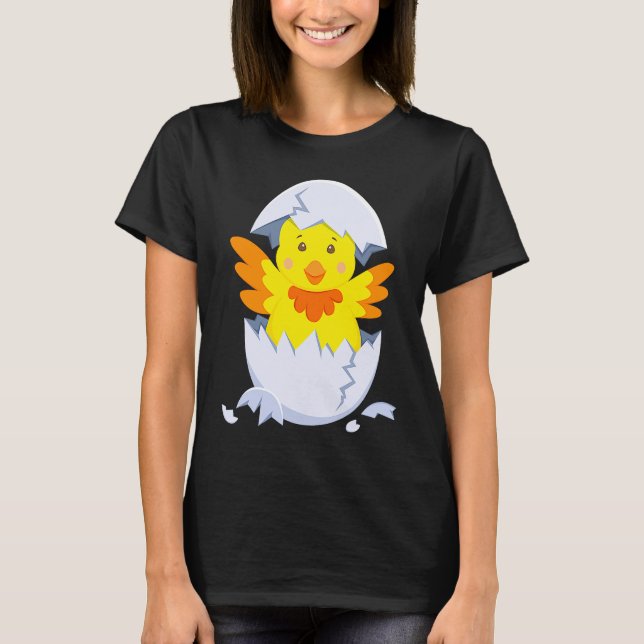 Camiseta Chick hatches out of egg chicken chick with egg sh (Frente)