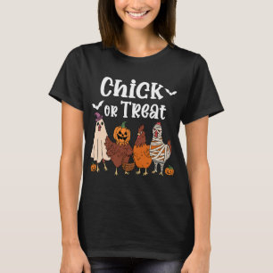 Camiseta Chick Or Treat Divertido Espiritual Frango Hallowe