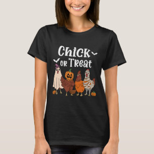 Camiseta Chick Or Treat Divertido Espiritual Frango Hallowe