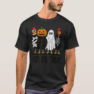 Camiseta Chick Or Treat Frango Assustador Fantasia De Hallo