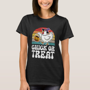 Camiseta Chick Or Treat Frango Fofo de Halloween