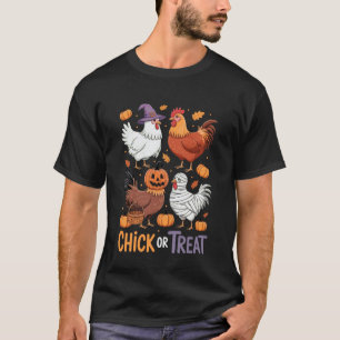Camiseta Chick Or Treat Halloween Bruxa Assustadora Fazenda