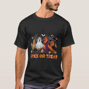 Camiseta Chick Or Treat Halloween Bruxa Boo Frango Assustad