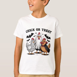 Camiseta Chick Or Treat Halloween Bruxa Temporada Assustado