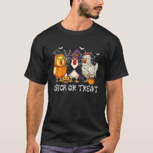Camiseta Chick Ou Treat Divertido Halloween Abóbora Fantasm