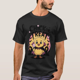 Camiseta Chick ou Treat Vampiro Assustador Roupa de Hallowe
