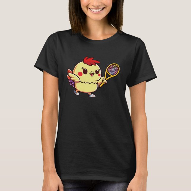 Camiseta Chick Playing Tennis Tennis Easter (Frente)