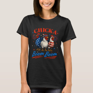 Camiseta Chicka Boom Boom Engraçado Galho Patriótico 4º De 