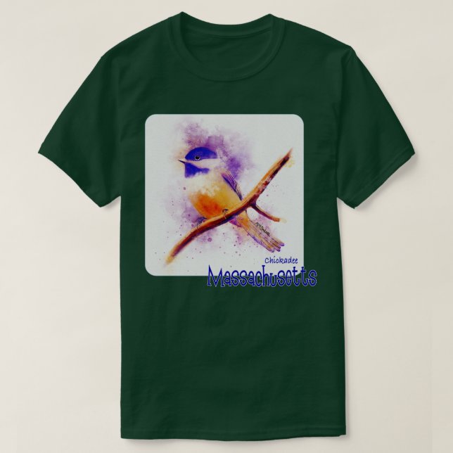 Camiseta Chickadee Massachusetts State Bird (Frente do Design)