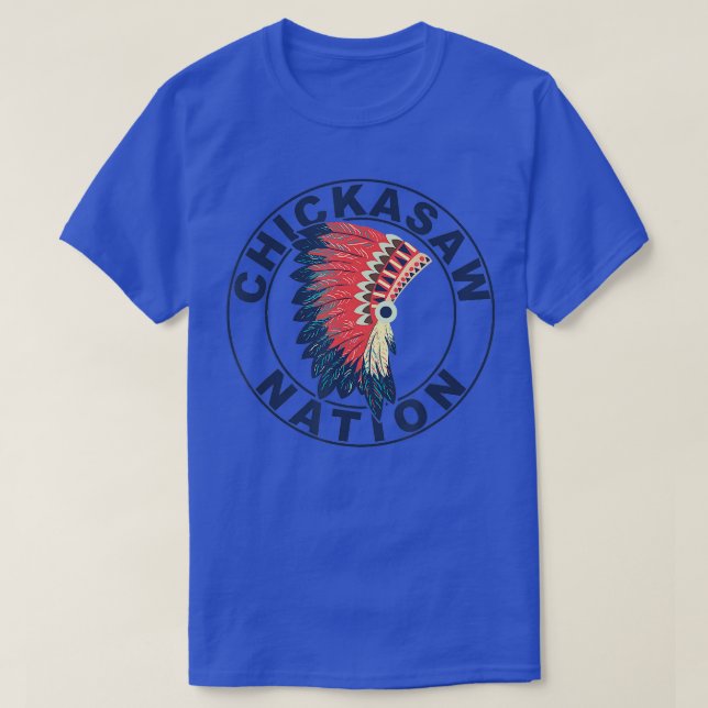 Camiseta Chickasaw Nation Headdress Galinhas Nativas Americ (Frente do Design)