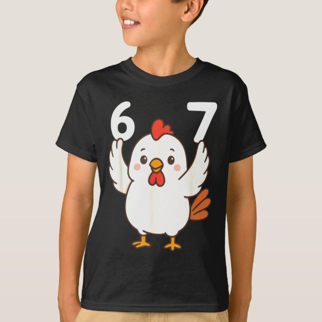 Camiseta Chicken 67 Meme Six Seven Funny Gen Alpha  (Frente)