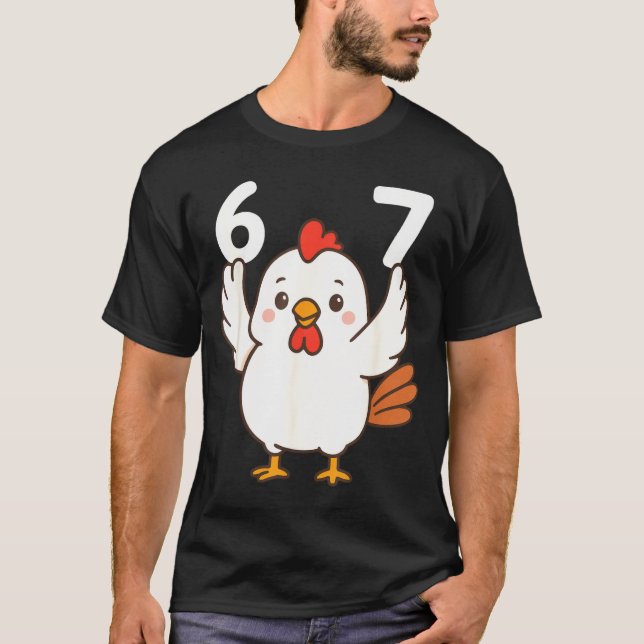 Camiseta Chicken 67 Meme Six Seven Funny Gen Alpha  (Frente)