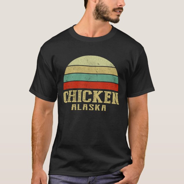 Camiseta CHICKEN ALASKA Vintage Retro Sunset (Frente)