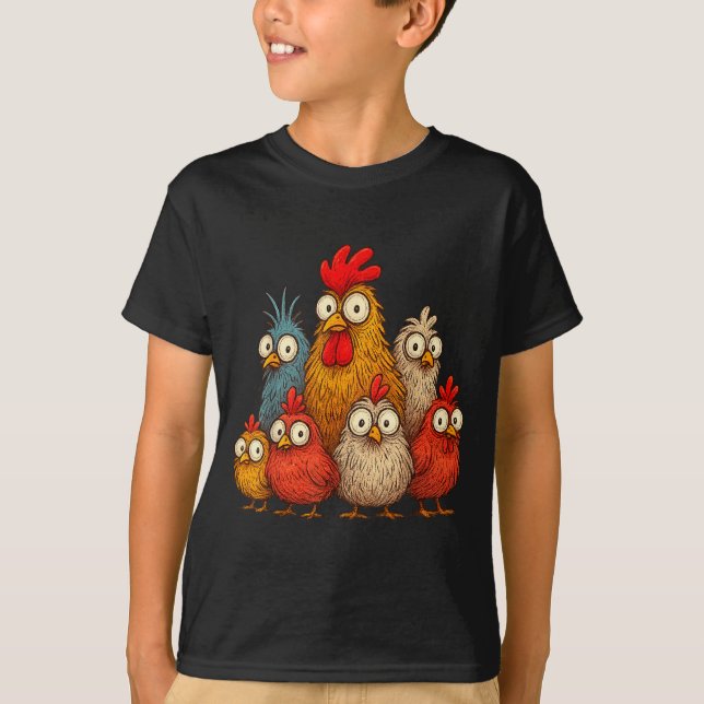 Camiseta Chicken Art Crazy Chicken For Men Women Kid Boy Fa (Frente)