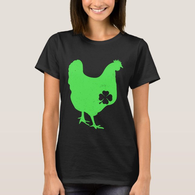 Camiseta Chicken Bird Hen Shamrock St Patrick s Day Saint P (Frente)