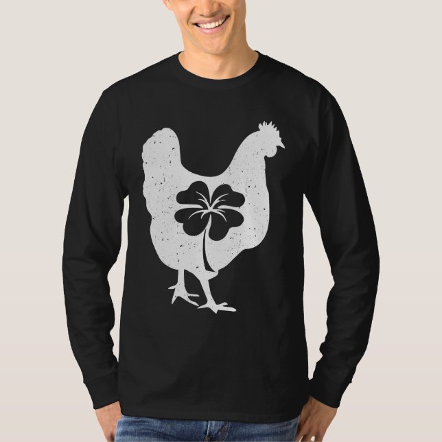 Camiseta Chicken Bird Hen Shamrock St Patricks Day Saint Pa (Frente)