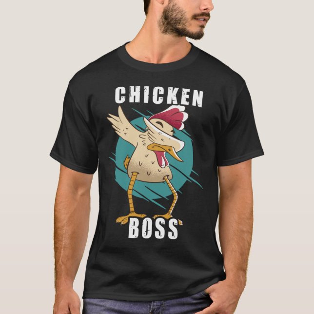 Camiseta Chicken Boss Cooler Hahn für Landwirt oder Bauer (Frente)