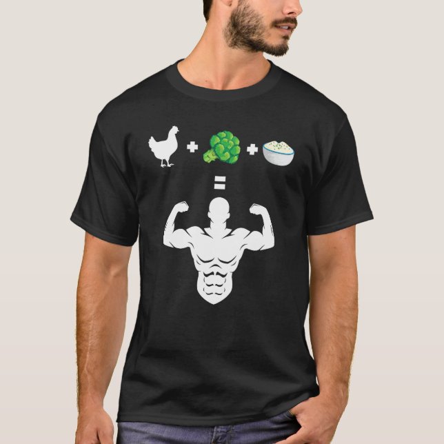 Camiseta Chicken Broccoli Rice Bodybuilder Fun Broccoli Lov (Frente)