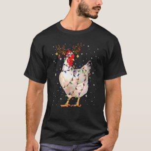 Camiseta Chicken Christmas Tee Reindeer Christmas Light Paj