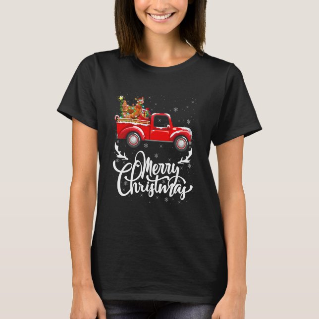 Camiseta Chicken Christmas Tree Red Truck Xmas Pajamas Chri (Frente)