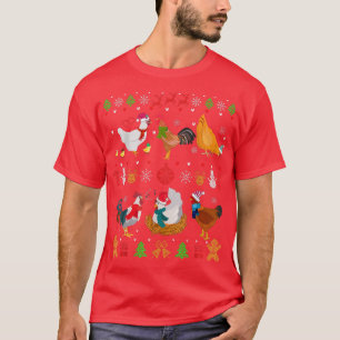 Camiseta Chicken Collection Christmas Sweater Santa Chicken