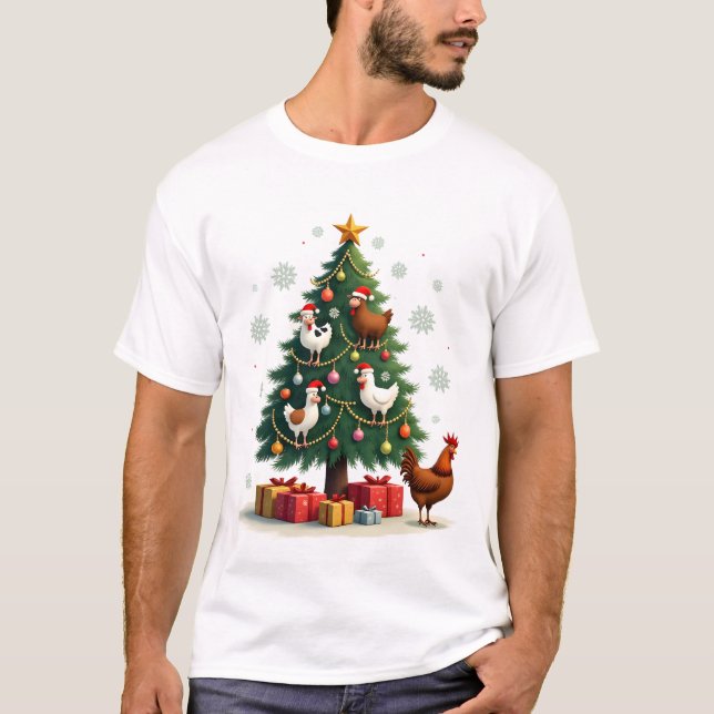 Camiseta Chicken Cow Goat Horse Farm Animal Farmer Christma (Frente)