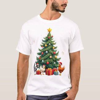 Camiseta Chicken Cow Goat Horse Farm Animal Farmer Christma