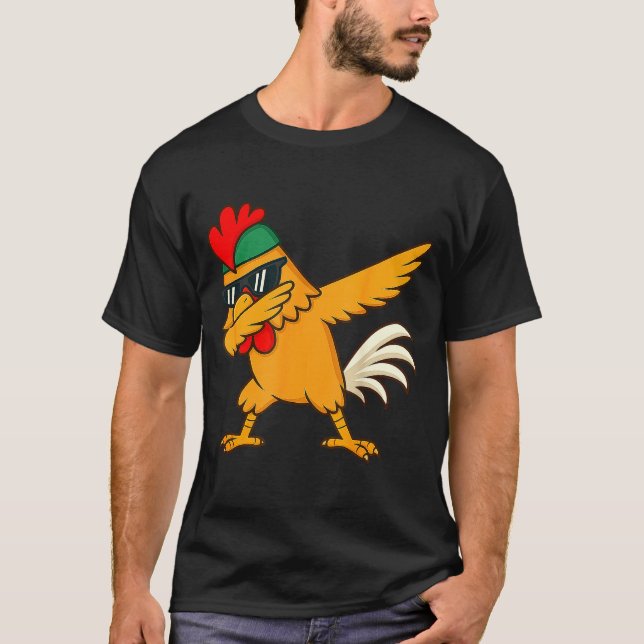 Camiseta Chicken Dab Meme Animal Dance Funny For Men Women  (Frente)