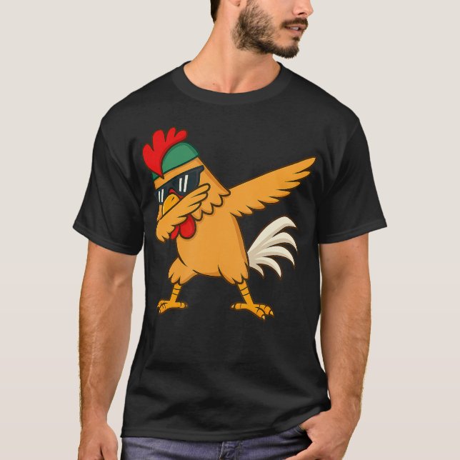 Camiseta Chicken Dab Meme Animal Dance Funny Gifts For Men  (Frente)