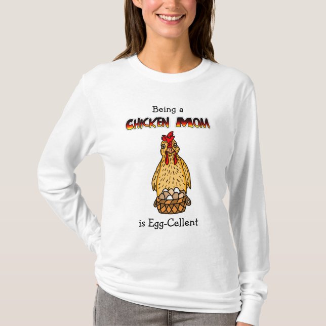 Camiseta Chicken Engraçado Mãe Humor T-Shirt (Frente)