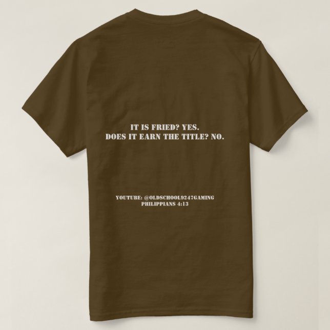 Camiseta Chicken Fingers Ain't Fried Chicken (Verso do Design)