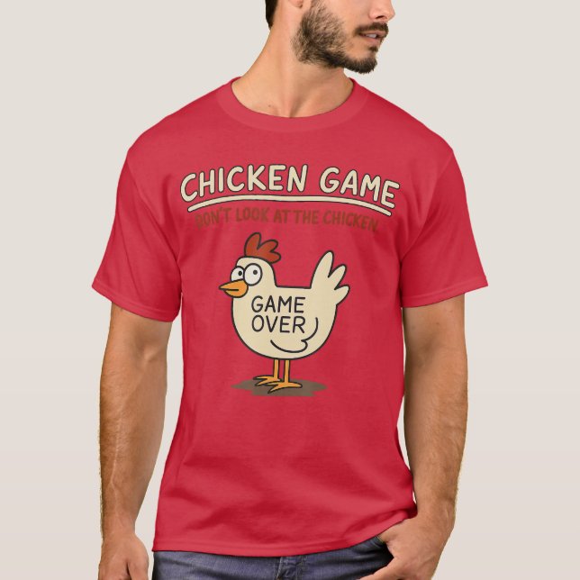 Camiseta Chicken Game Dont Look athe Chicken Meme Christmas (Frente)