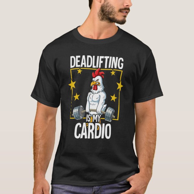 Camiseta Chicken Gym Weight Training Deadlift (Frente)