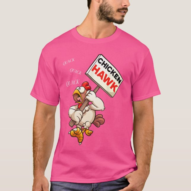 Camiseta Chicken Hawk Funny Cartoon Design for Humor Lovers (Frente)