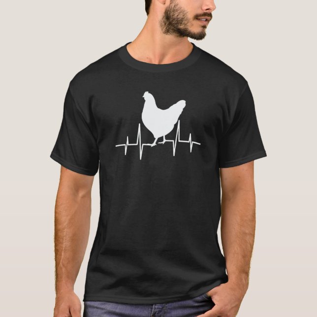 Camiseta Chicken heartbeat chicken frequency my heart beats (Frente)