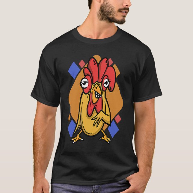 Camiseta chicken hen rooster (Frente)