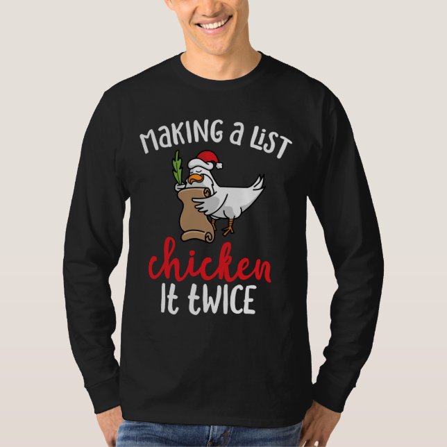 Camiseta Chicken It Twice Chicken Christmas Design   (Frente)