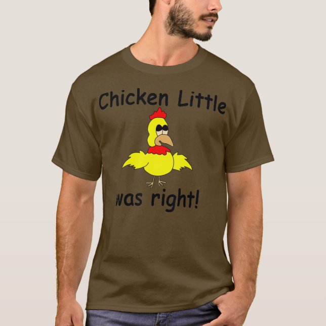 Camiseta Chicken Little was Right Sky está ficando Engraçad (Frente)