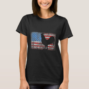 Camiseta Chicken Lover Grunge American Flag Usa